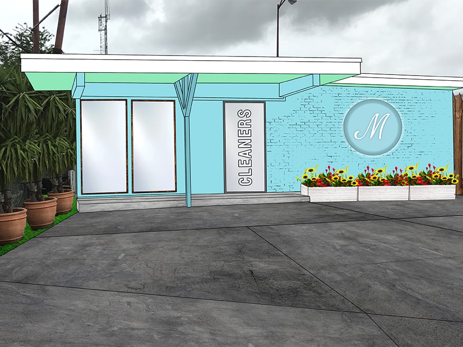 Million Dollar Cleaners Exterior Branding